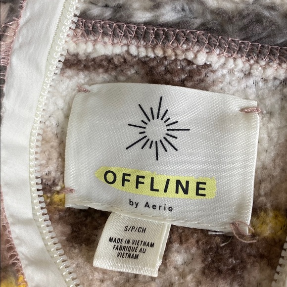 Offline By Aerie Quarter Zip Fleece Pullover Antique Rose Size Small - Picture 6 of 6